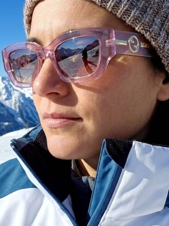 Gucci GG1558SK 003 Women Rectangle Sunglasses - Pink \\ Burgundy main image 10